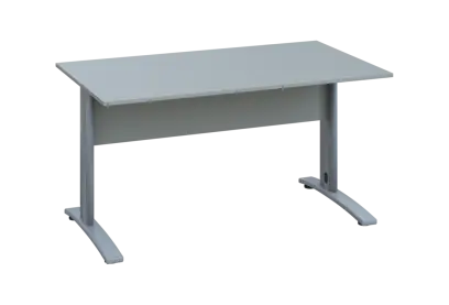 EPK 28 - 14 stůl kancelářský, kovová podnož stříbrná, deska 25 mm, široký 1400 mm, šedá